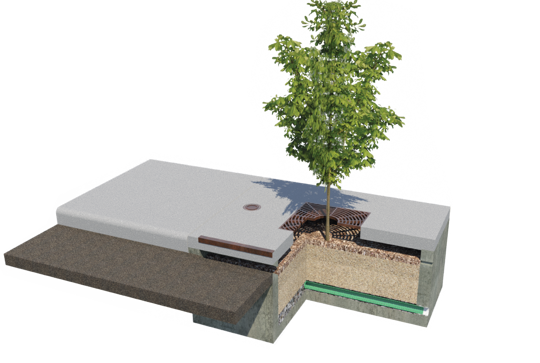 Filterra stormwater bioretention system offline configuration.