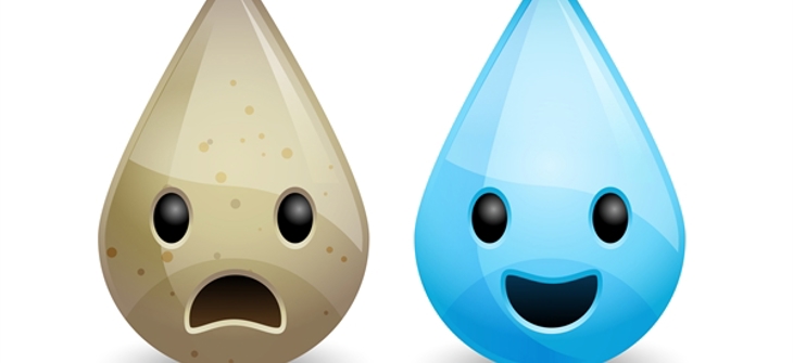 Happy and sad water droplets.