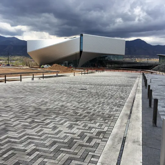 Walkway with Slotted Drain pipe.