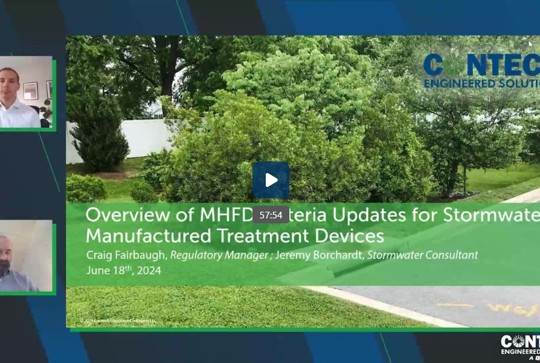 Screenshot of the Overview of Mile High Flood District Criteria Updates for Stormwater Manufactured Treatment Devices Webinar