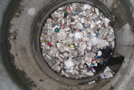 Trash collected from a CDS hydrodynamic separator.