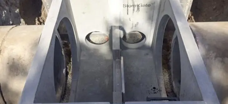A StormGate stormwater diversion structure.