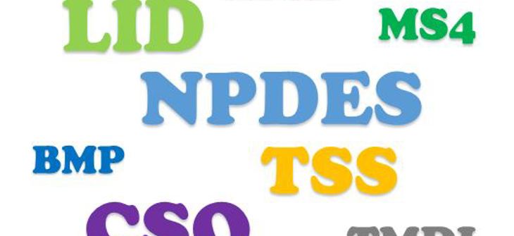 Graphic with stormwater acronyms. 