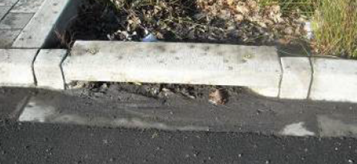 An inet to a stormwater biorention cell.