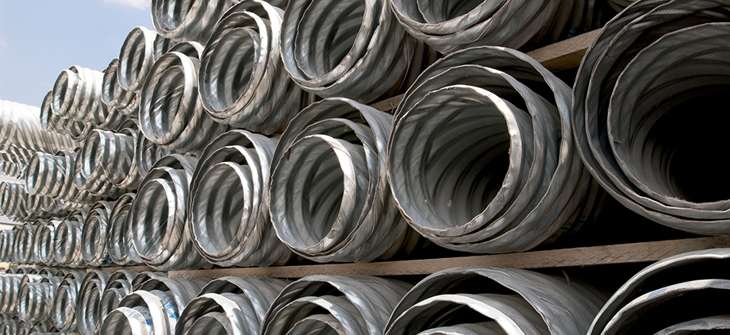 image Corrugated Steel Pipe stacked