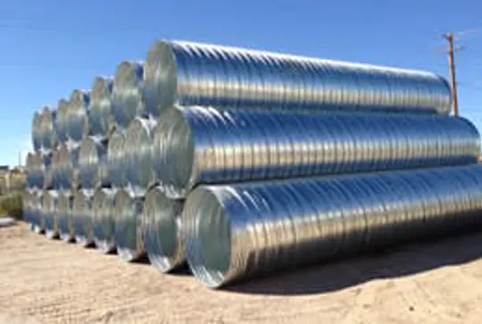 A stack of Contech corrugated metal pipe.