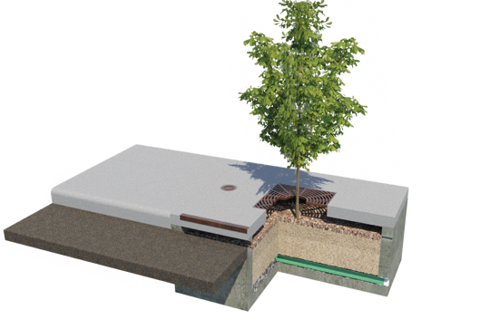 Filterra stormwater bioretention system offline configuration. 