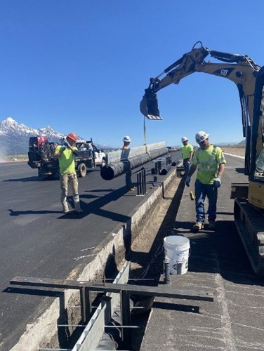 Steel Slotted Drain installed for an airport runway application