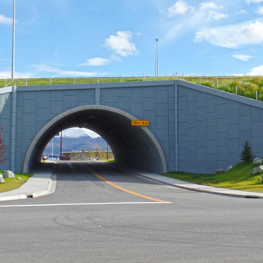 A buried bridge made from the Bridgecor modular bridge system.