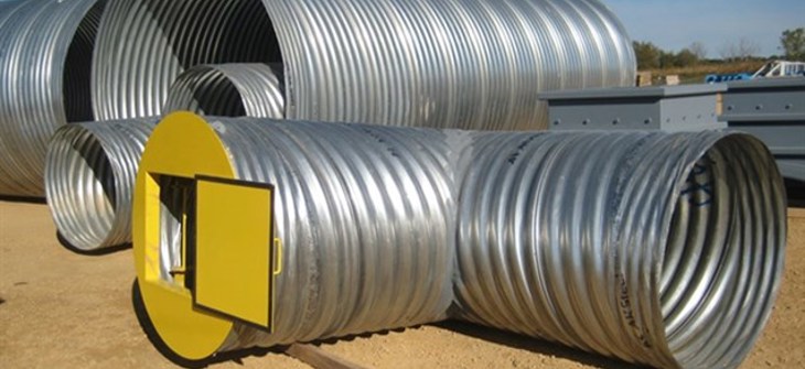 Corrugated metal pipe.