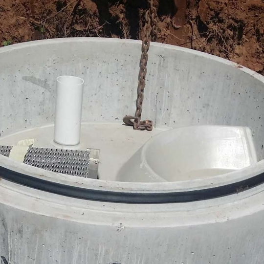 The installation of a Stormceptor hydrodynamic separator.