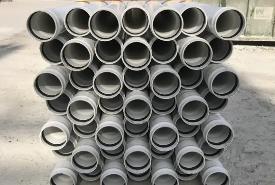 A stack of Solid Wall PVC pipe.