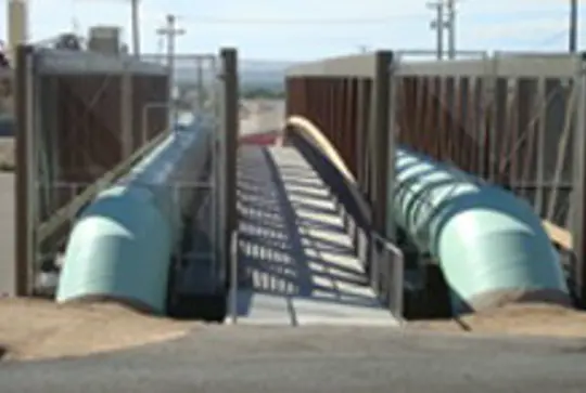 A pipe support truss bridge.