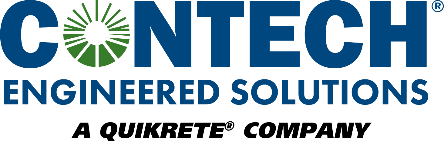 CONTECH Engineered Solutions logo with a green circular design in the "O" of CONTECH and blue text below.