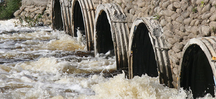 image water flowing through corrugated metal pipe (CMP)