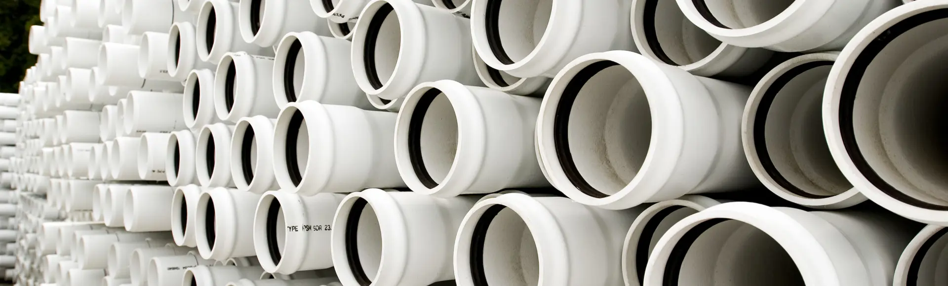 A stack of Solid Wall PVC pipe.