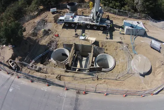 Installation of two CDS hydrodynamic separators.