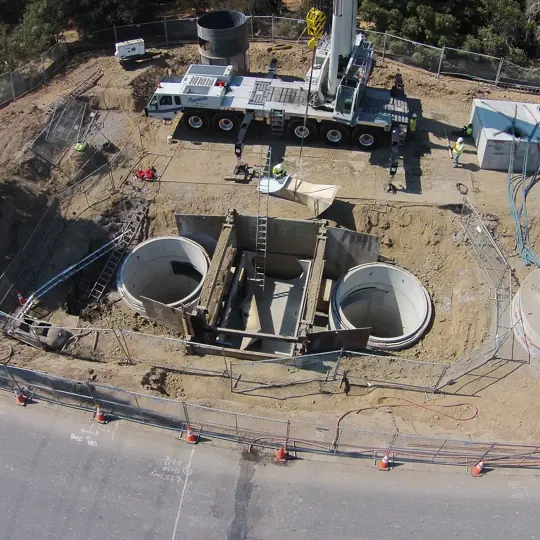 Installation of two CDS hydrodynamic separators.