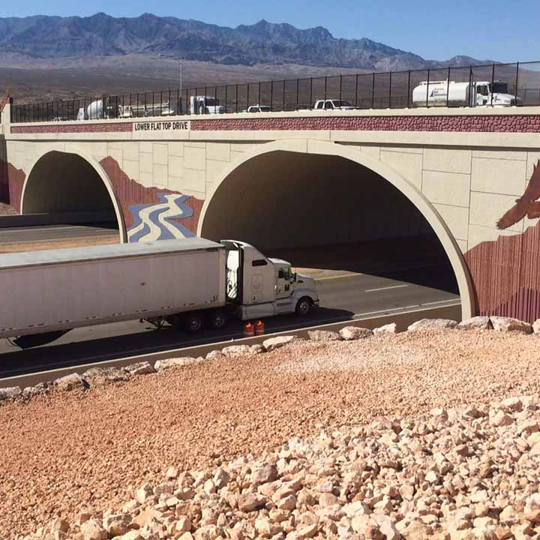 BEBO Bridge Precast Concrete Arch bridge over a highway.